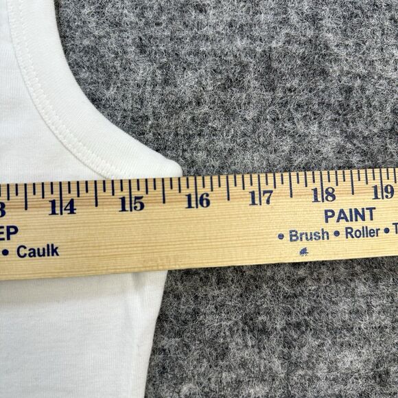 Paris Van Master Tank Top Women Medium White Silver Metallic Made in France Soft - Picture 8 of 12